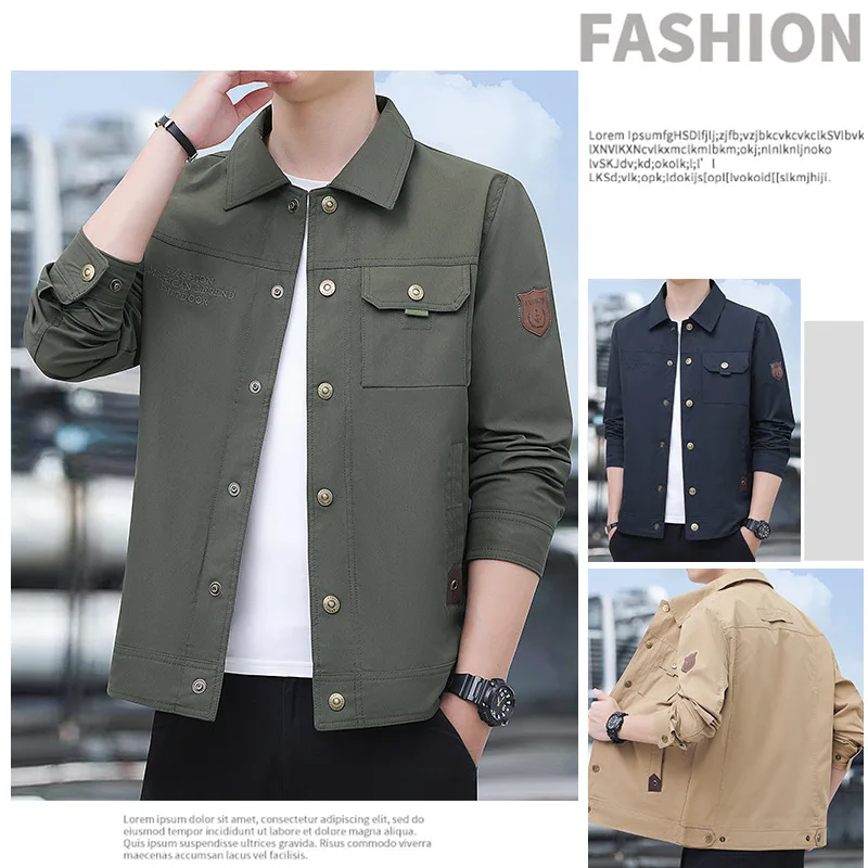 

Simple British Style Mens Cargo New Fashion Bomber Jacket Coat Baseball Jacket Mens Wear Warm Windproof Jacket Male Jackets