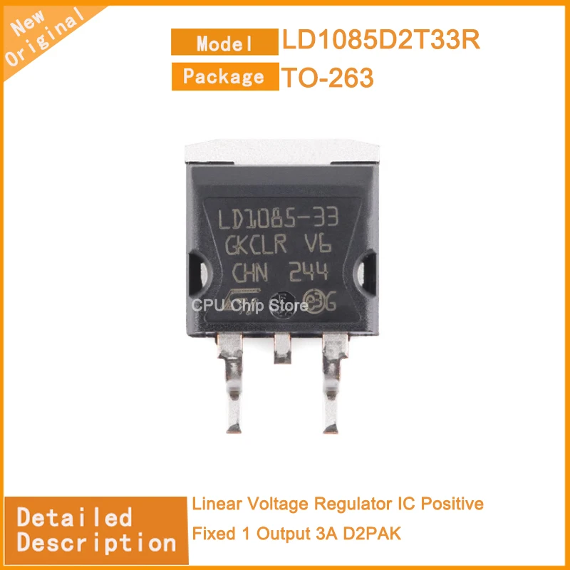 5Pcs/Lot  New Original  LD1085D2T33R  LD1085D2T33 Linear Voltage Regulator IC Positive Fixed 1 Output 3A D2PAK