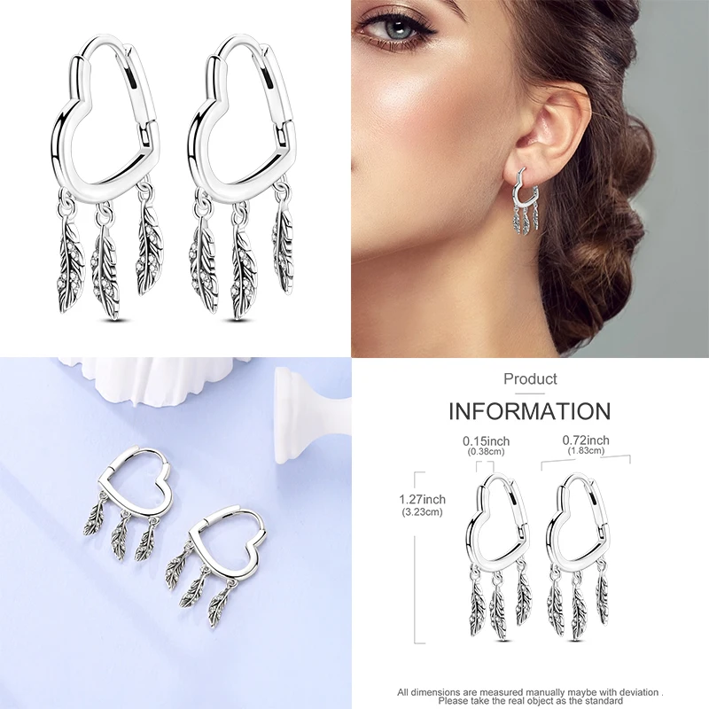 جديد 925 فضة لحظات ساخنة حلية هوب أقراط للنساء العصرية دائرة كبيرة موضة الفضة أقراط صنع المجوهرات 2025