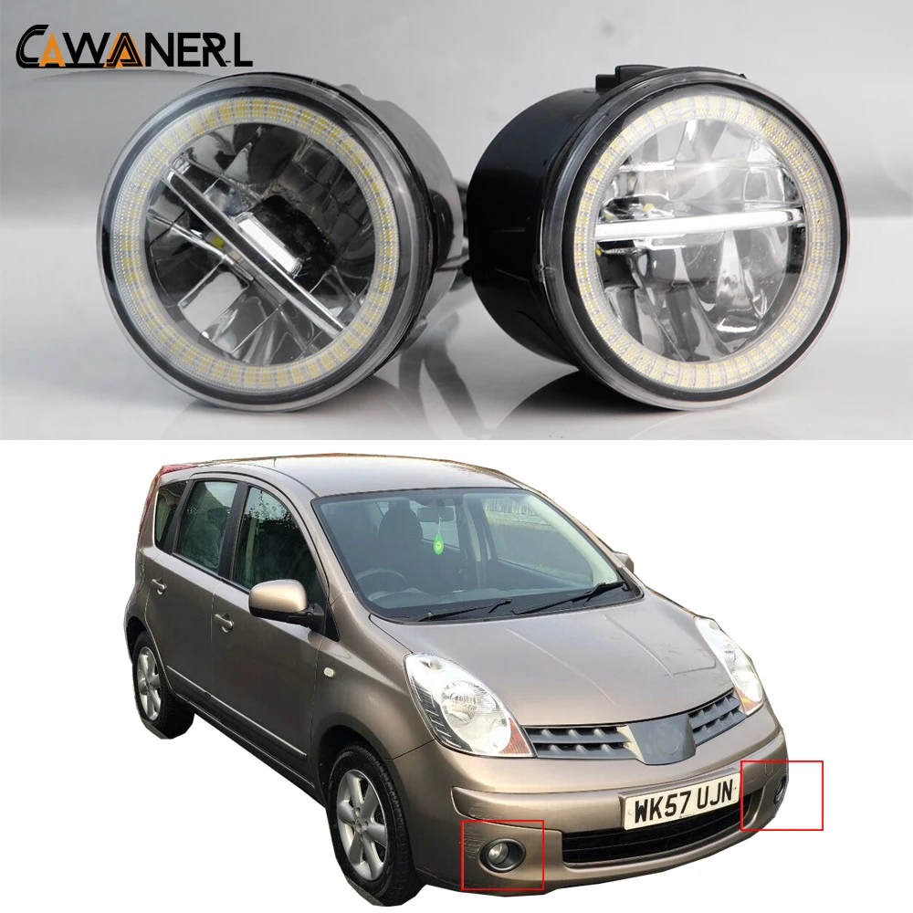 2 X Car Right + Left LED Fog Light Assembly with Angel Eye DRL 30W H11 For Nissan Note E11 MPV 2006 2007 2008 2009