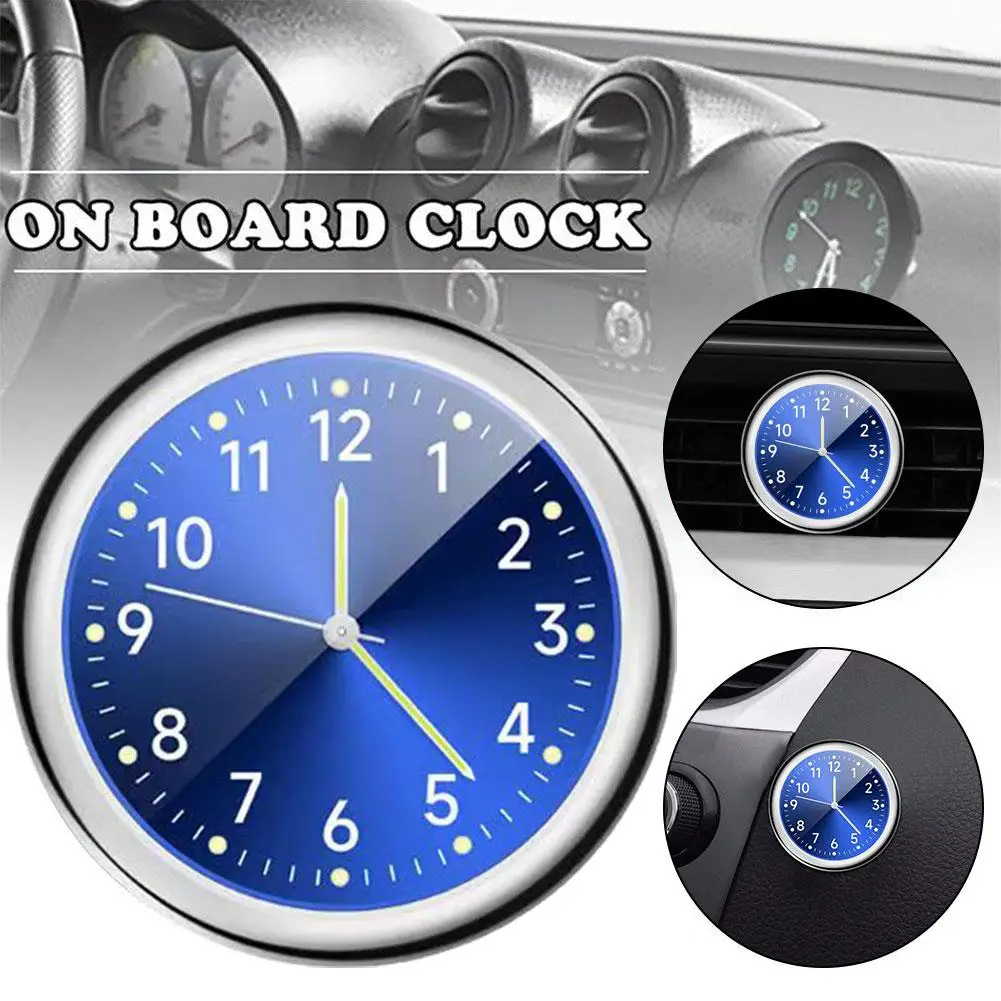 Car Clock Luminous Auto Ornament Mini Automobiles Internal Stick-On Digital Watch Mechanics Quartz Clocks 40mm