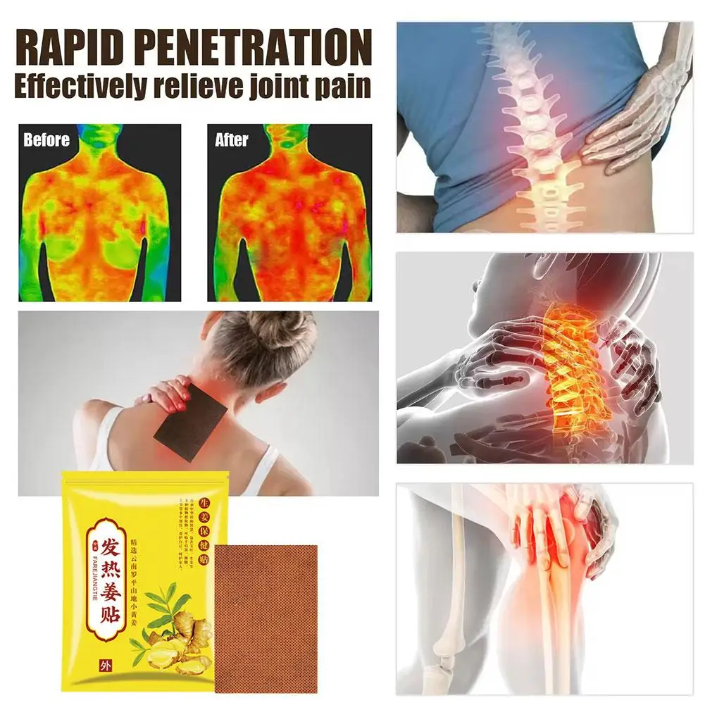 100Pcs/Bag Herbal Ginger Patch Joint Shoulder Arthritis Back Knee Pain Reliever Patch Detox Pad Improve Sleep Medical Plasters 
