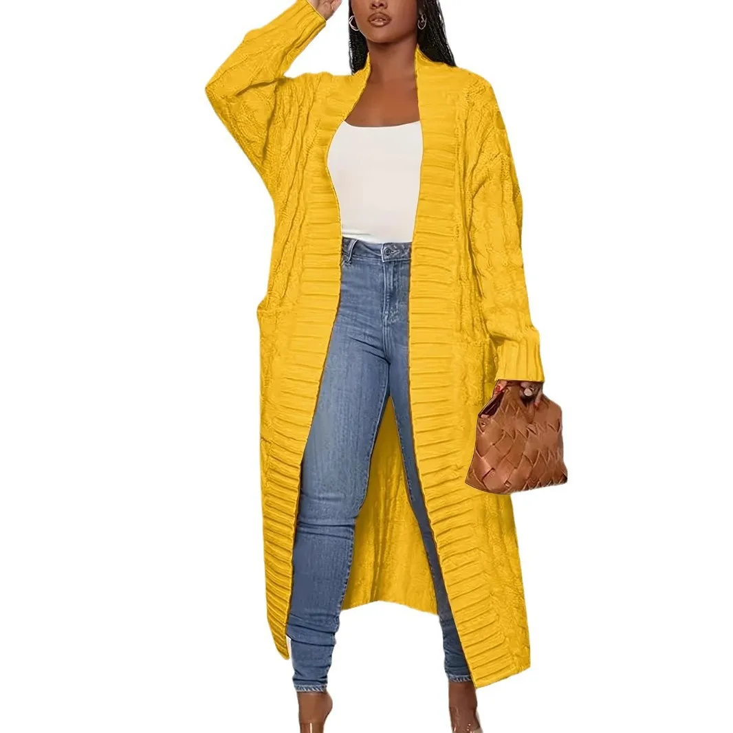 Cárdigan ligero y elegante, cárdigan informal de punto con bolsillo, cárdigan elegante de manga larga, suéter acogedor de gran tamaño para Otoño e Invierno