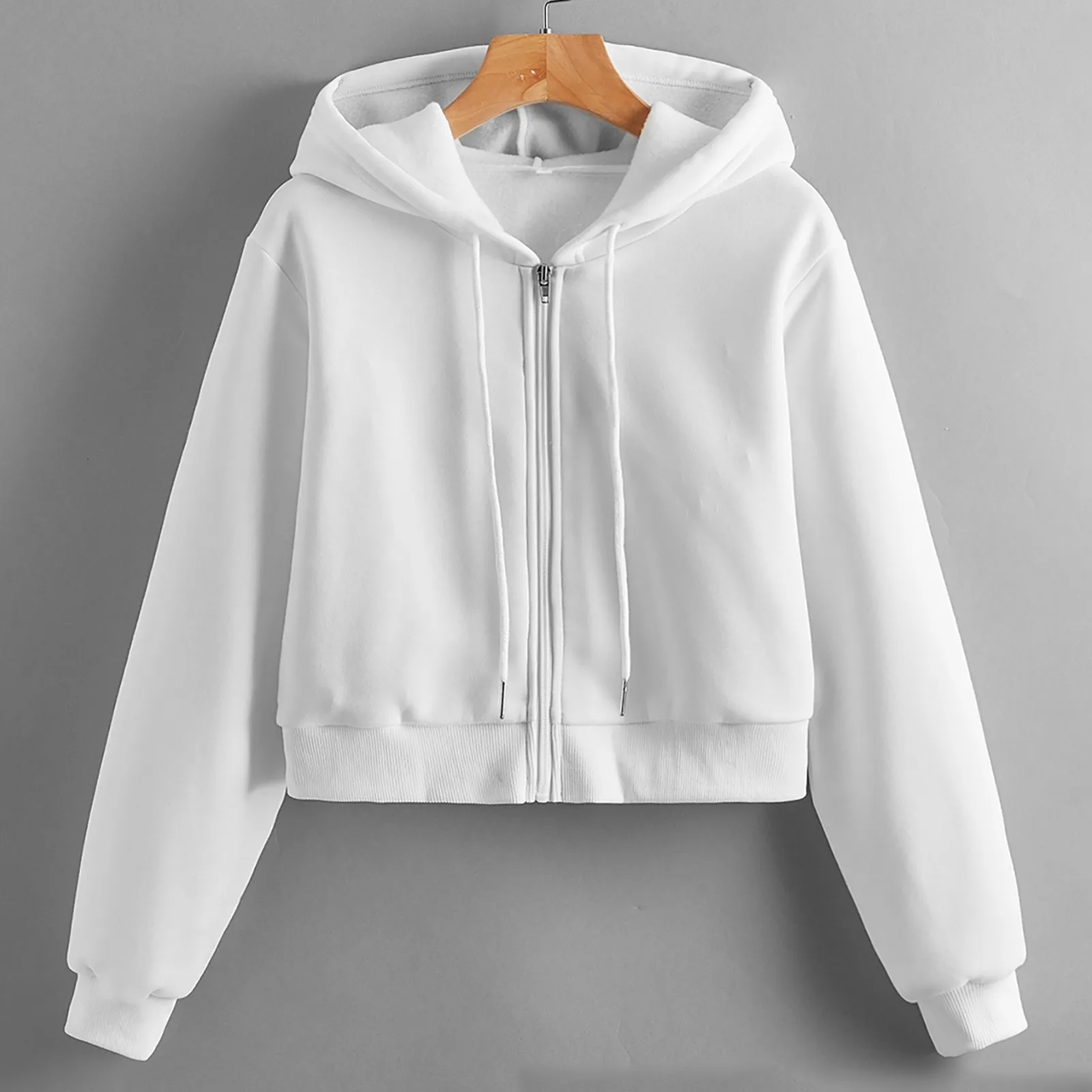 

Hoodies Women Hooded Solid Short Style Zipper Slim Harajuku Chic Trendy Simple All-match Thin Long Sleeve Ulzzang New Streetwear