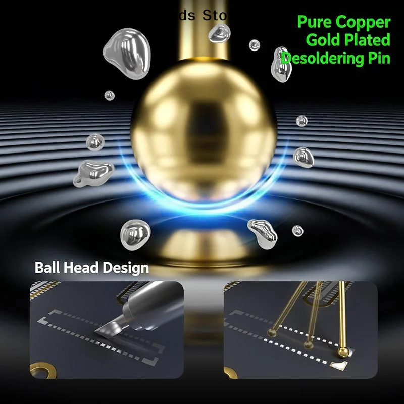 [TG813]Gold Plated FPC Connector Reballing Solder For Phones Motherboard BGA CPU Chip Soldering Repair Suction Tin Tools