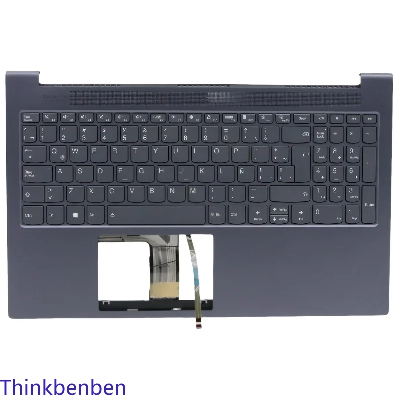 LAS Latin Spanish Grey Keyboard Upper Case Palmrest Shell Cover For Lenovo Ideapad Yoga Slim7 15 15IMH05 5CB0Z28193