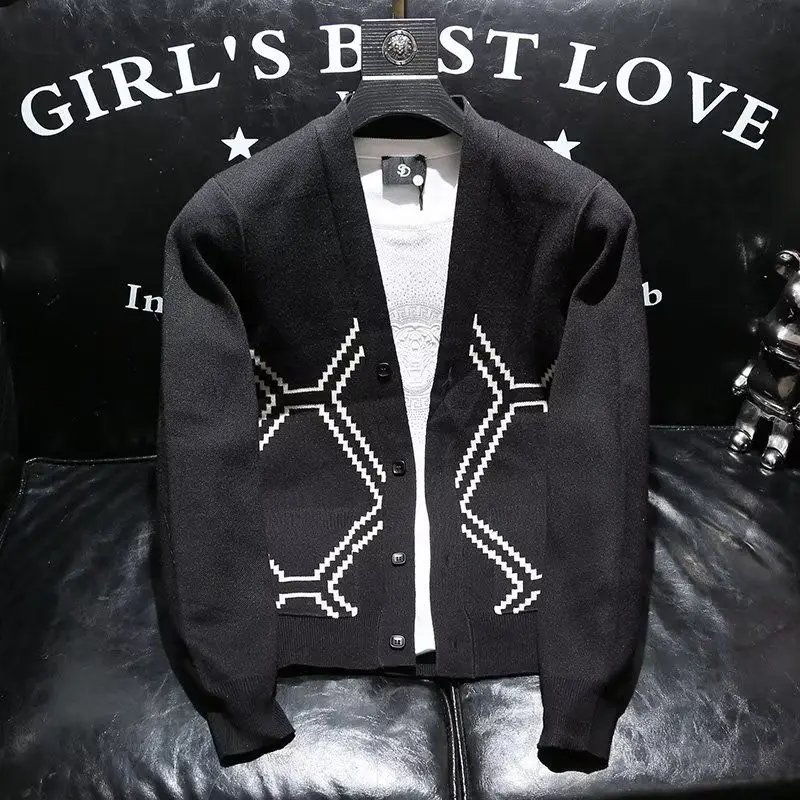 

Мужской вязаный кардиган Sli, осень-зима, новинка Faion Bla, пушистый цветочный дизайн, облегающая модная верхняя одежда из мягкого полиэстера