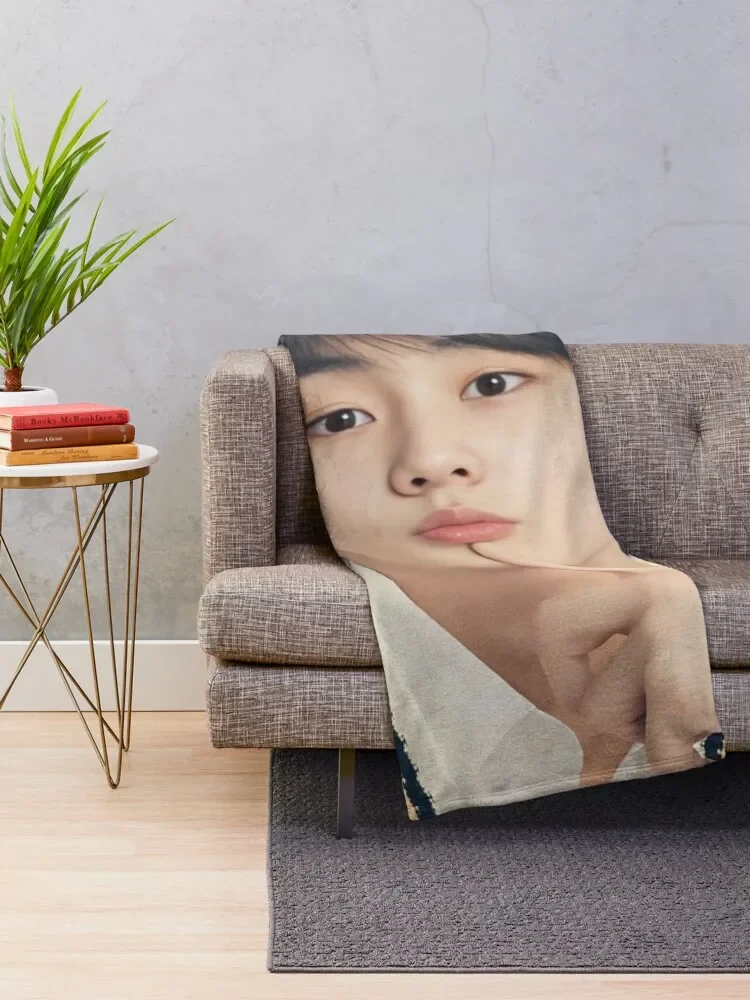 Jungwon birthday (KPOP) Throw Blanket For Sofa Thin Flannel Soft Plaid Blankets