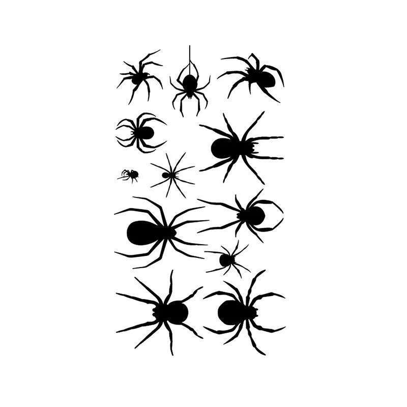 1sheet Halloween Tattoo Sticker Paper Spider Tattoo Sticker Bat Tattoo Sticker