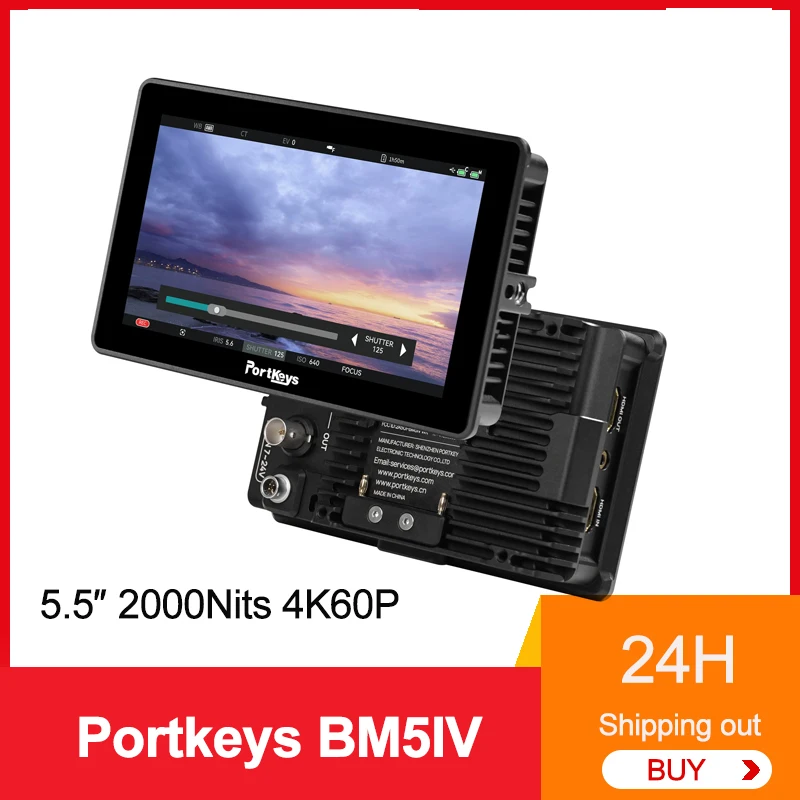 Portkeys BM5IV 5.5inch 2000nits 4K 60P HDMI-compatible Camera Field Monitor 3G-SDI Wide Color Gamut Camera Control Monitor