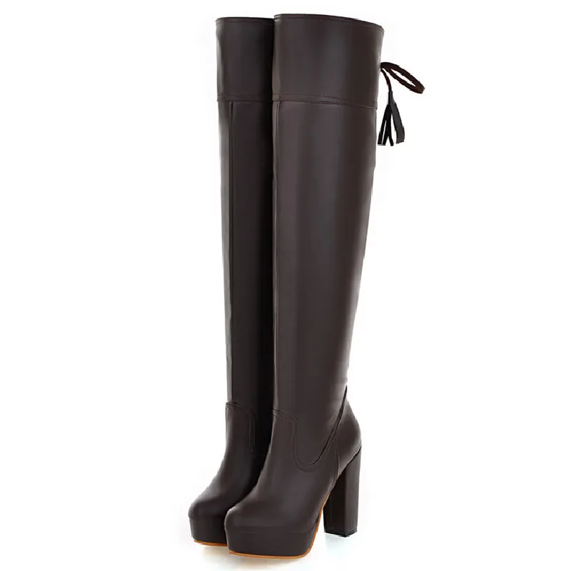 Thigh High Boots Women Platform Sexy Soft Over the knee Boot High Heels Designer Long Tall Winter Shoes Lady Large Size 45 48