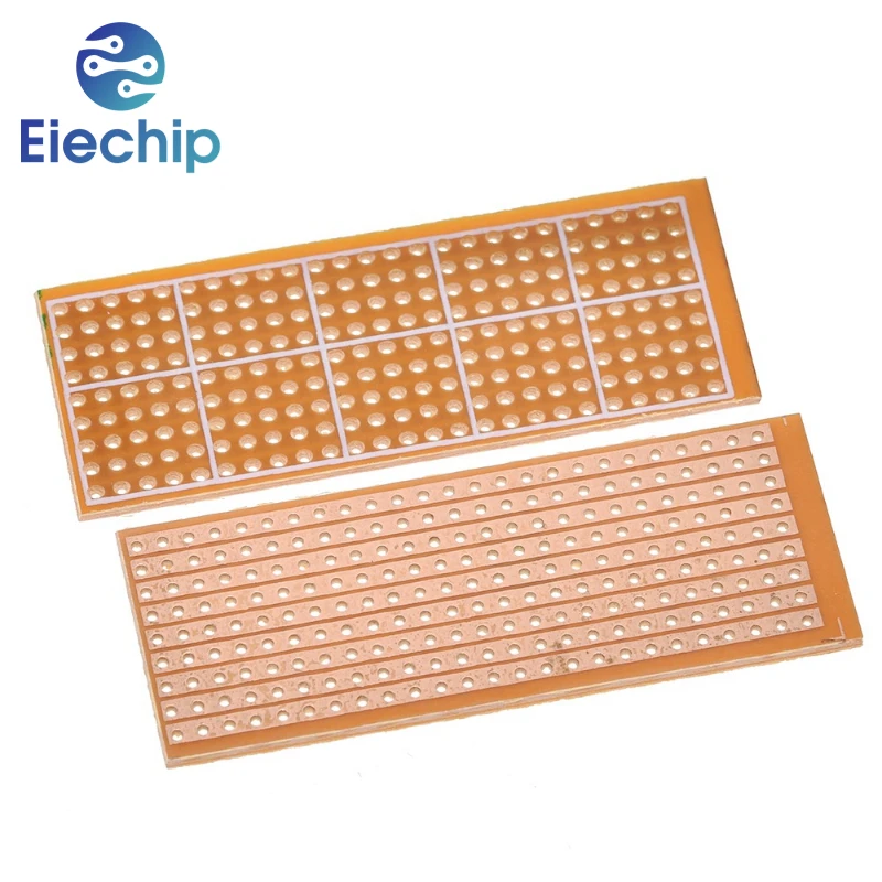 10pcs Single Side PCB Board 2.5x6.4cm Universal Experiment Matrix Circuit Board Single Row Continuous Hole 25x64mm Protoboard