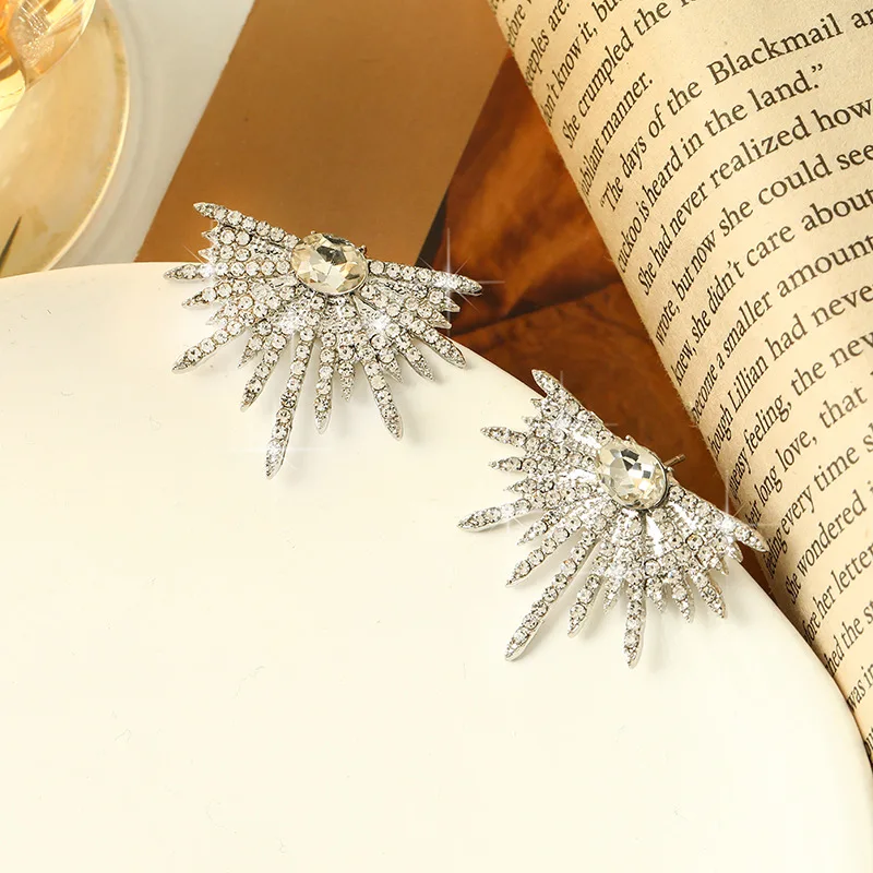 Luxury Trendy Marquise Flower Full Mirco Paved Crystal Zircon Naija Wedding Drop Earring Fashion Party Bridal Jewelry