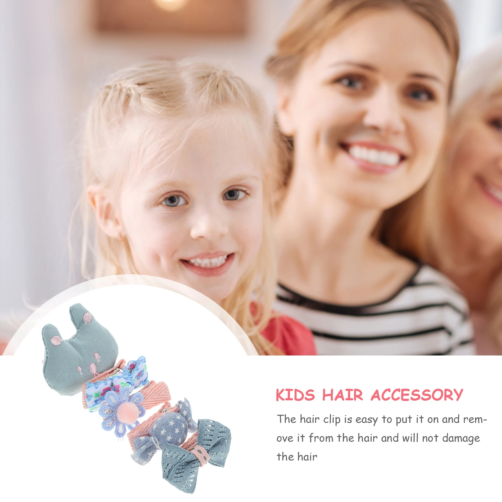 

5pcs Hair Clips for Girls Cartoon Bows Toddler Baby Hair Accessories Easy to Use for Party Wedding Daily Wear