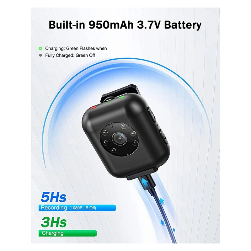 1 PCS Body Worn Camera 1080P Video Camera 950Mah Battery 5Hours Video Mini Sport Camera