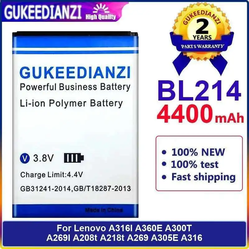 

BL214 Long-Lasting Performance Mobile Phone Battery 4400Mah For Lenovo A316I A360E A300T A269I A208t A218t A269 A305E A316