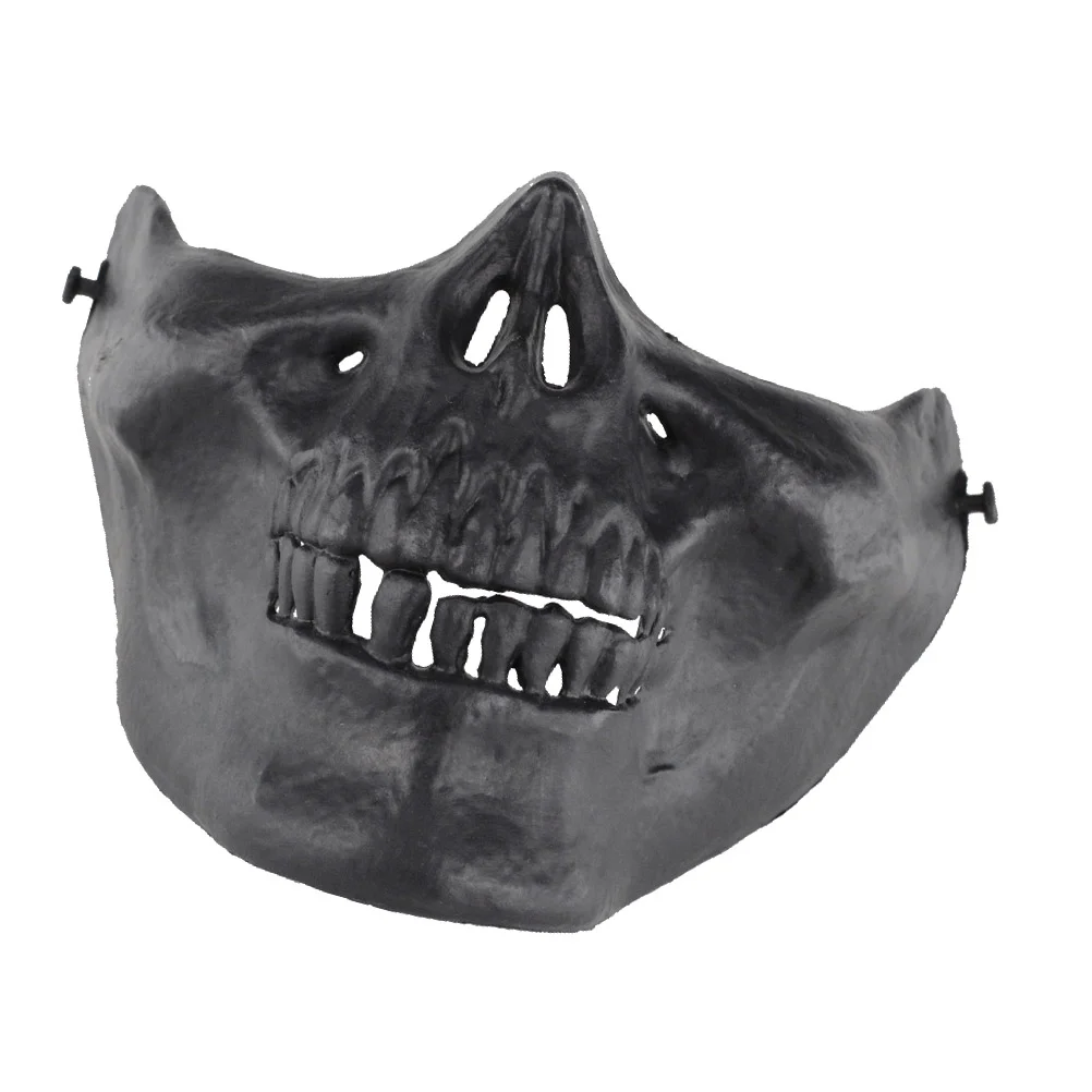 

Halloween Outdoor Half Face Mask Costume Portable Protective Ear Skull Mask for Hunting Game CS Masquerade BB