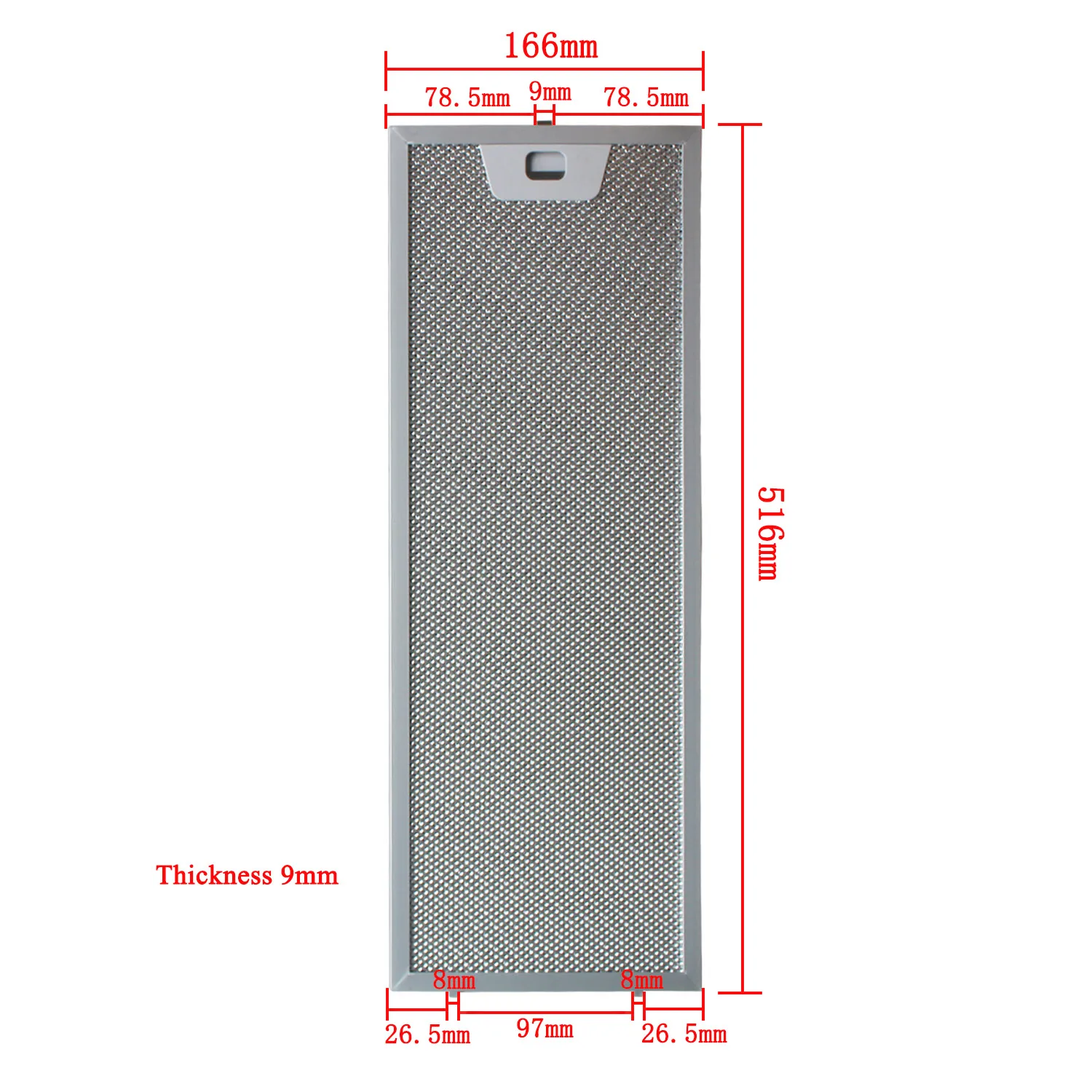 00660222 00660223 Cooker Hood Filter Set 516x166 + 516x186 mm Range Hood Grease Filter Kitchen Extractor Aluminium