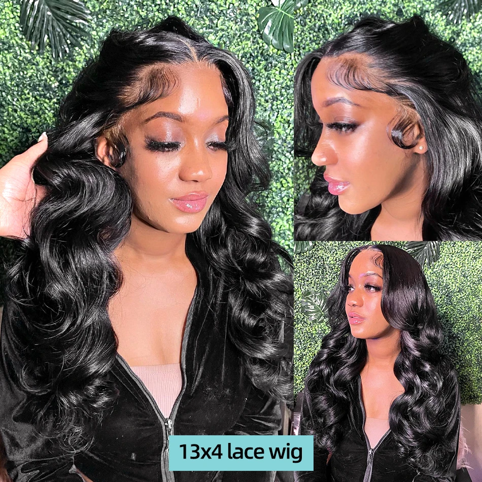 Body Wave 13x6 Lace Front Wig Water Wavy 30 40 Inch Transparent 250% Remy Brazilian 13x6 Human Hair Lace Frontal Wigs For Women