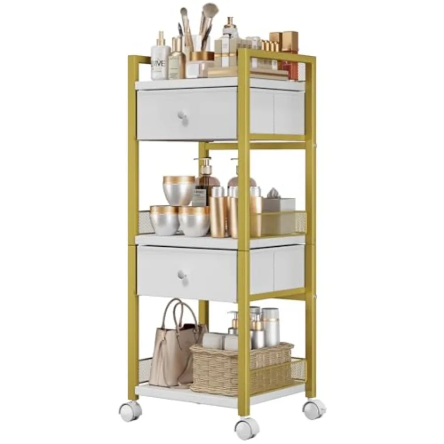 

Makeup Organizer Cart with Drawers 5 Tiers Rolling Makeup Cart Floor Skincare Organizers Vanity Organizer Storage with Wheels C