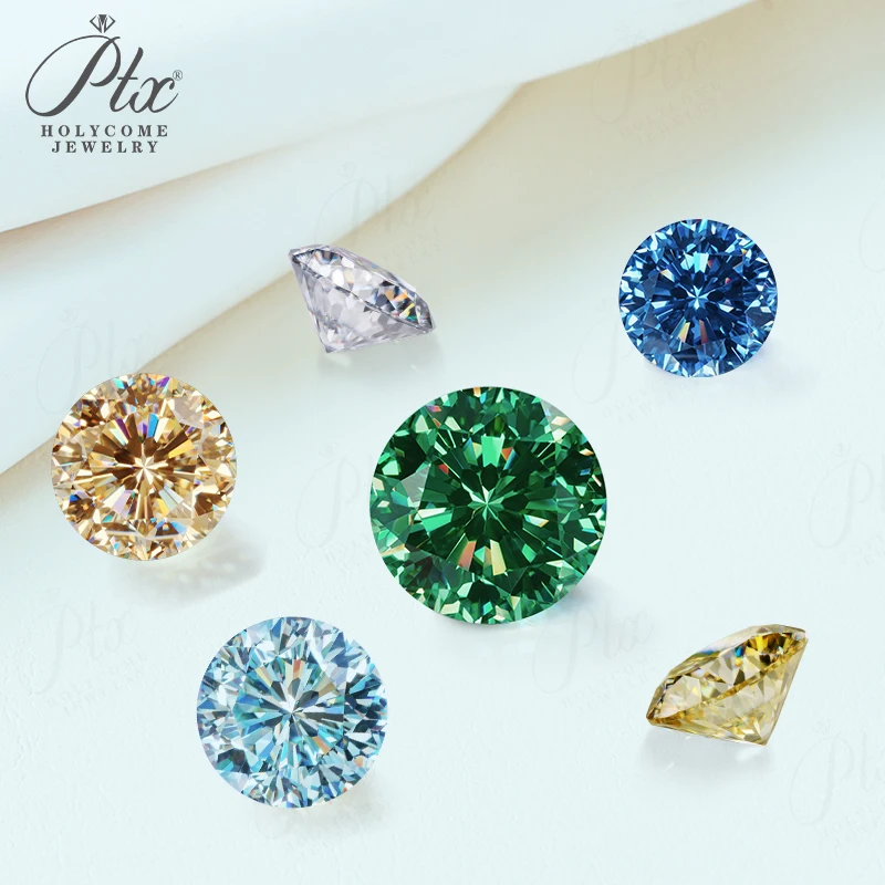 مويسانيتي متعدد الألوان مع 9 قلوب 1 أحجار كريمة مقطوعة بالزهور لخواتم وقلائد وأساور ومشاريع صنع المجوهرات الراقية