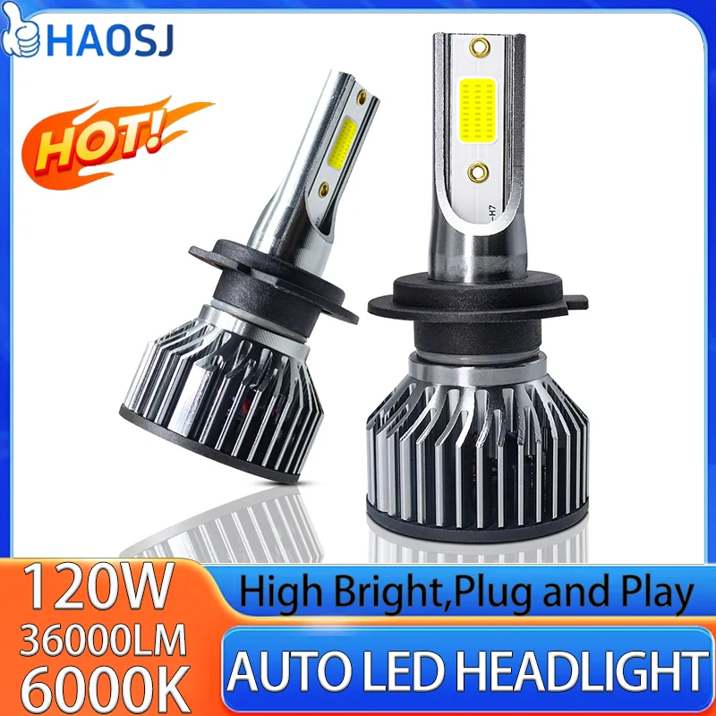 

HAOSJ H4 LED H7 Headlights H1 H4 H7 H11 Mini Fog Lights Auto Headlamps Lamps Universal For Cars Bulbs 6000K White High Power