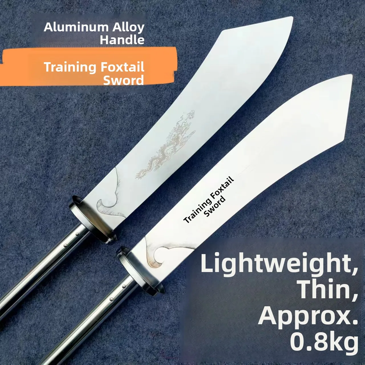 Aluminum Alloy Stick Training Broadsword Performance Martial Arts Equipment Stainless Steel Handle Sparring Unsharpened