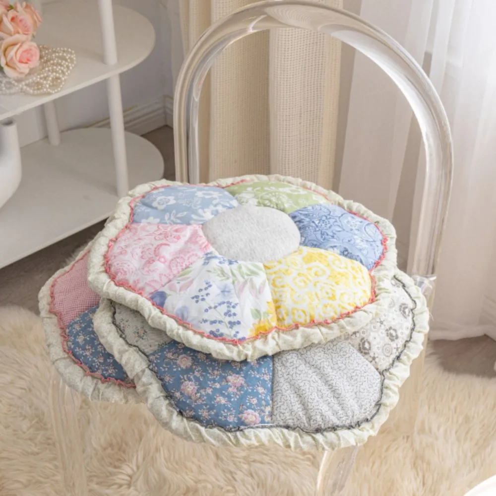 

Flower Seat Cushion Tatami Cushion Non-slip Thick Floor Cushion Seat Pillow Pad Throw Pillow Office Pastoral Style Chair Cushion