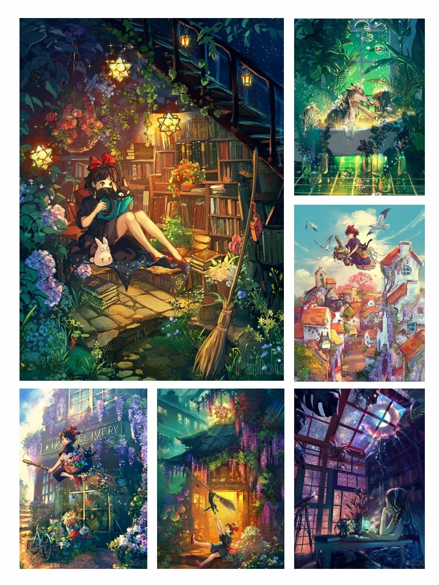 

Diamond Art Painting Kiki's Fairy Tale Dream House Fantasy Elf Forest Cabin 5d Diy Cross Stitch Kit Handcraft Mosaic Home Decor