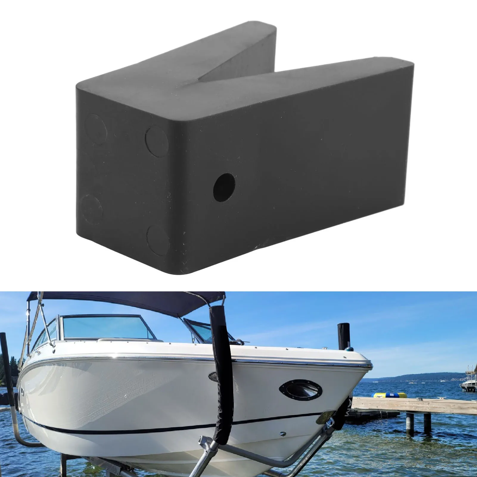 

2-дюймовый резиновый V-образный блок для прицепа для лодки, стопорный блок V-образного типа, резиновые стопоры для прицепа, яхт, караваны, морские аксессуары