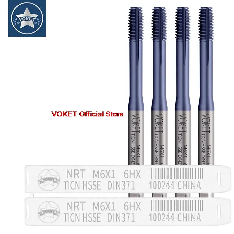 Voket HSSE-M42 DIN 371มาตรฐาน376กับ ticn ม้วนขึ้นรูปแตะ M2 M2.5 M2.6 M3 M4 M5 M6 M8 M10 M12เครื่อง6HX สกรูเกลียวแตะ