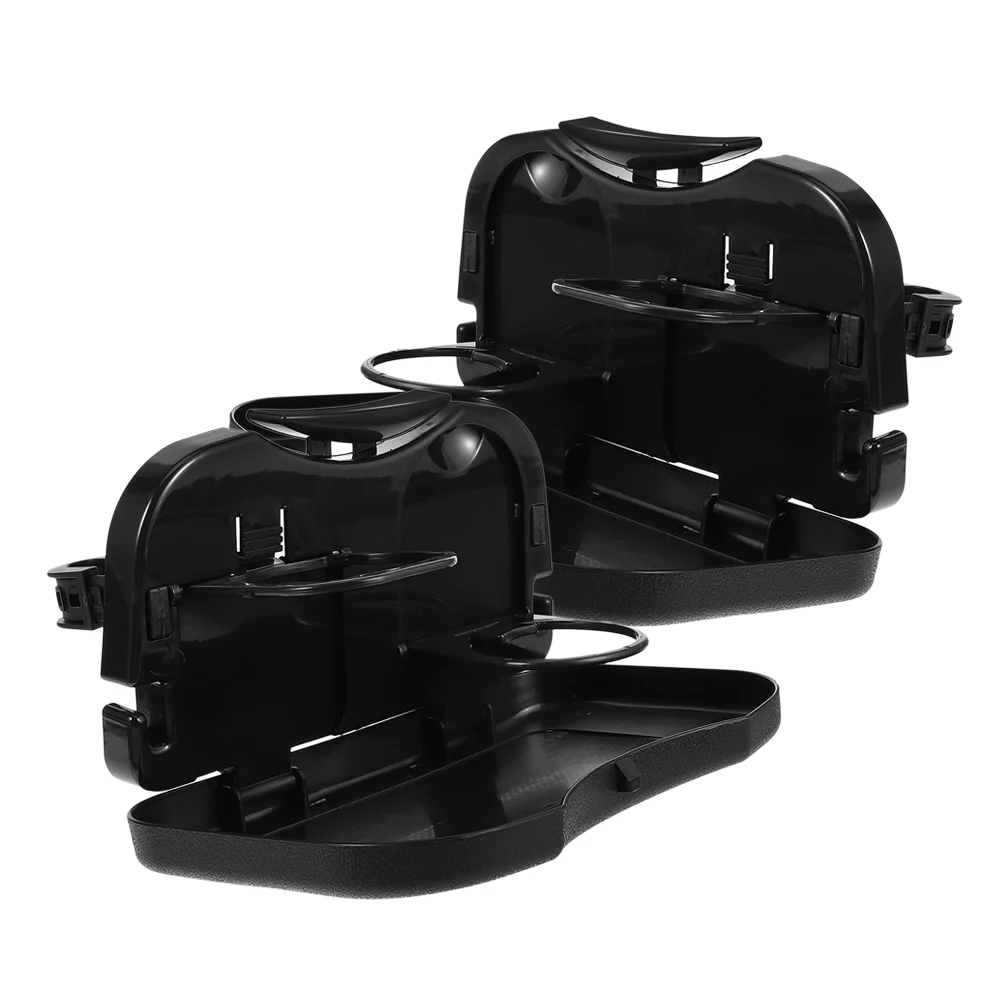 

2Pcs Car Beverage Holder Foldable Tray Multifunctional Storage Solution Backseat Dining Desk Travel Accessories
