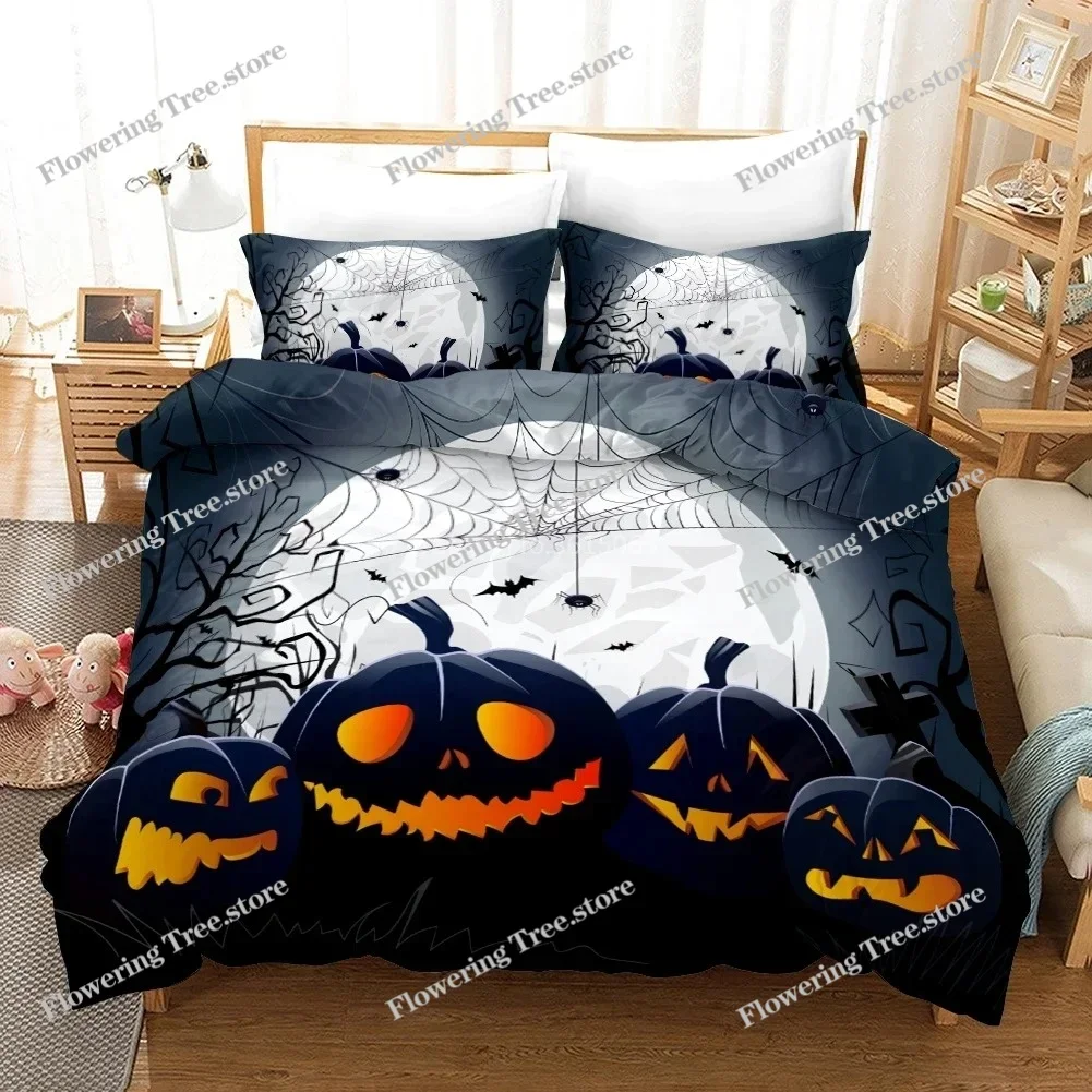 

Black Halloween 3d Printed Bedding Set Cartoon KidsBabyBoysGirls Duvet Cover Set with Pillowcases Digital Printing Bedclothes