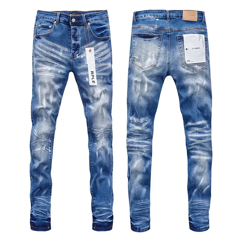 

High qualityPurple Brand jeans American trend hip hop cat beard effect straight Stylish and slim pants