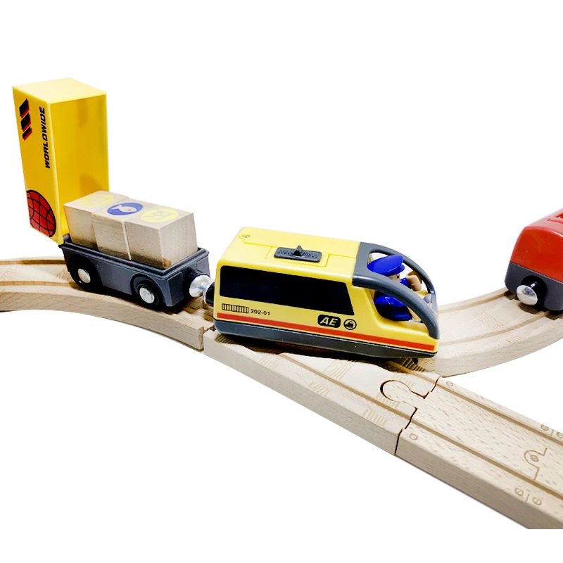 Harmonijny elektryczny pociąg silnikowy Połączenie magnetyczne Wózek w różnych stylach kompatybilny z markową drewnianą torą kolejową W02