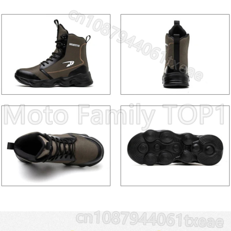 Motorcycle Riding Boots High Tube Safety Boots Anti Impact Anti Puncture Waterproof and Anti Slip Outdoor Hiking Boots 6