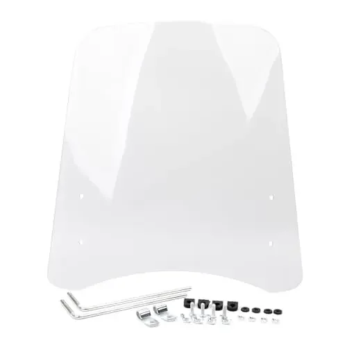 

Universal Motorcycle Windshield in PC Material, Upgraded 3mm Thickness, and Enhanced Dimensions for Peak Performance,15.7"* 18"