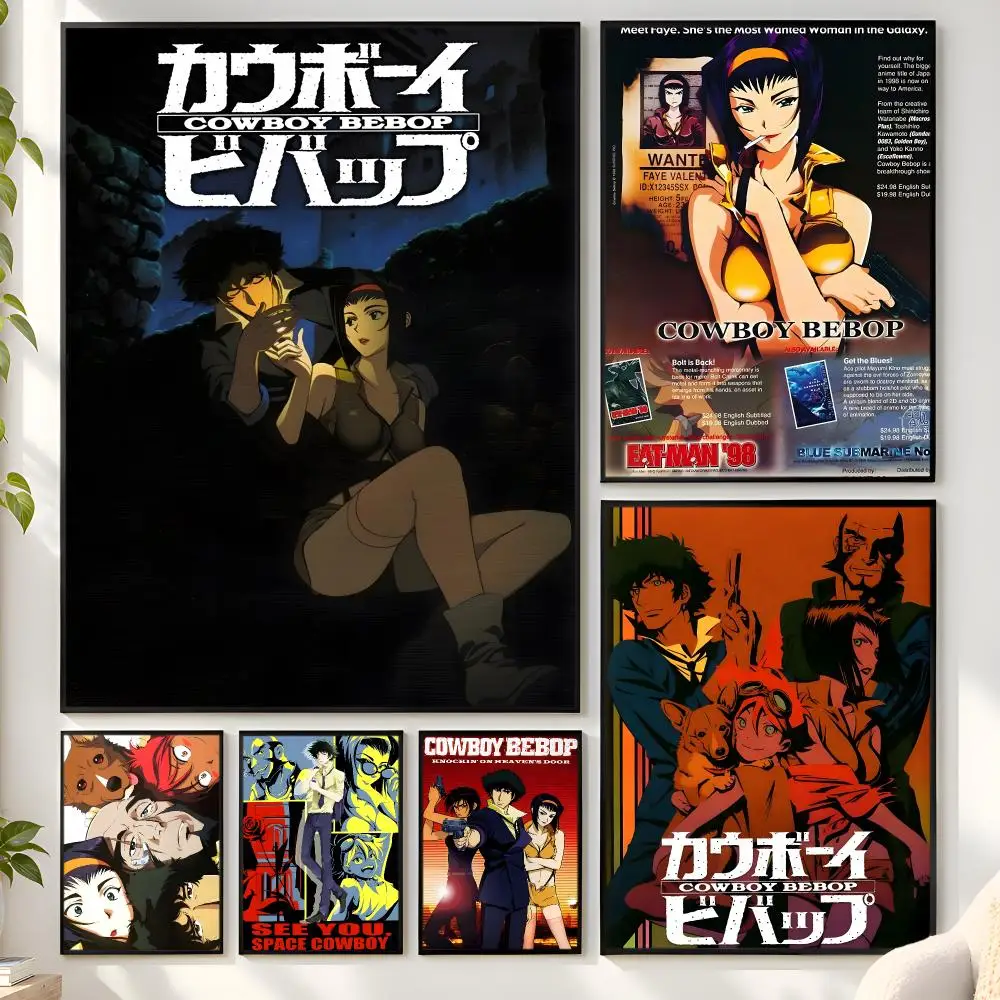 C-Cowboy B-Bebop Anime Retro Poster Matte Wall Peel And Stick Decor Bedroom Living Room Office Dorm Home
