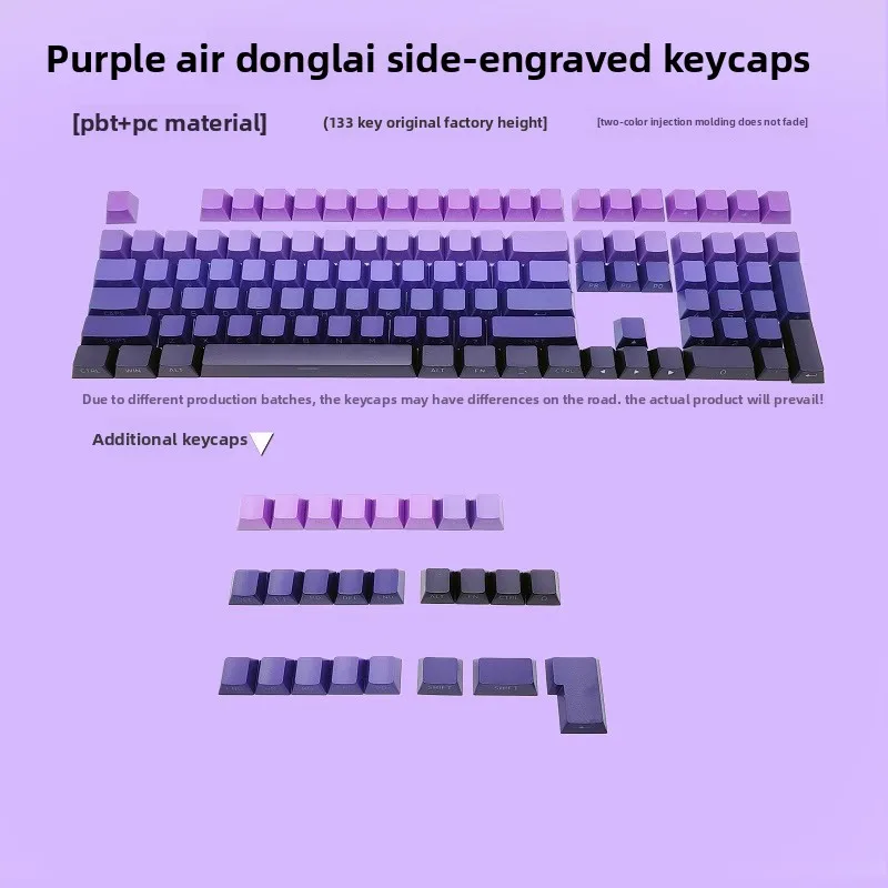 

Purple Fortune Keycaps - Gradient Side-Printed Backlit, PBT Double-Shot, Original Profile 133-Key