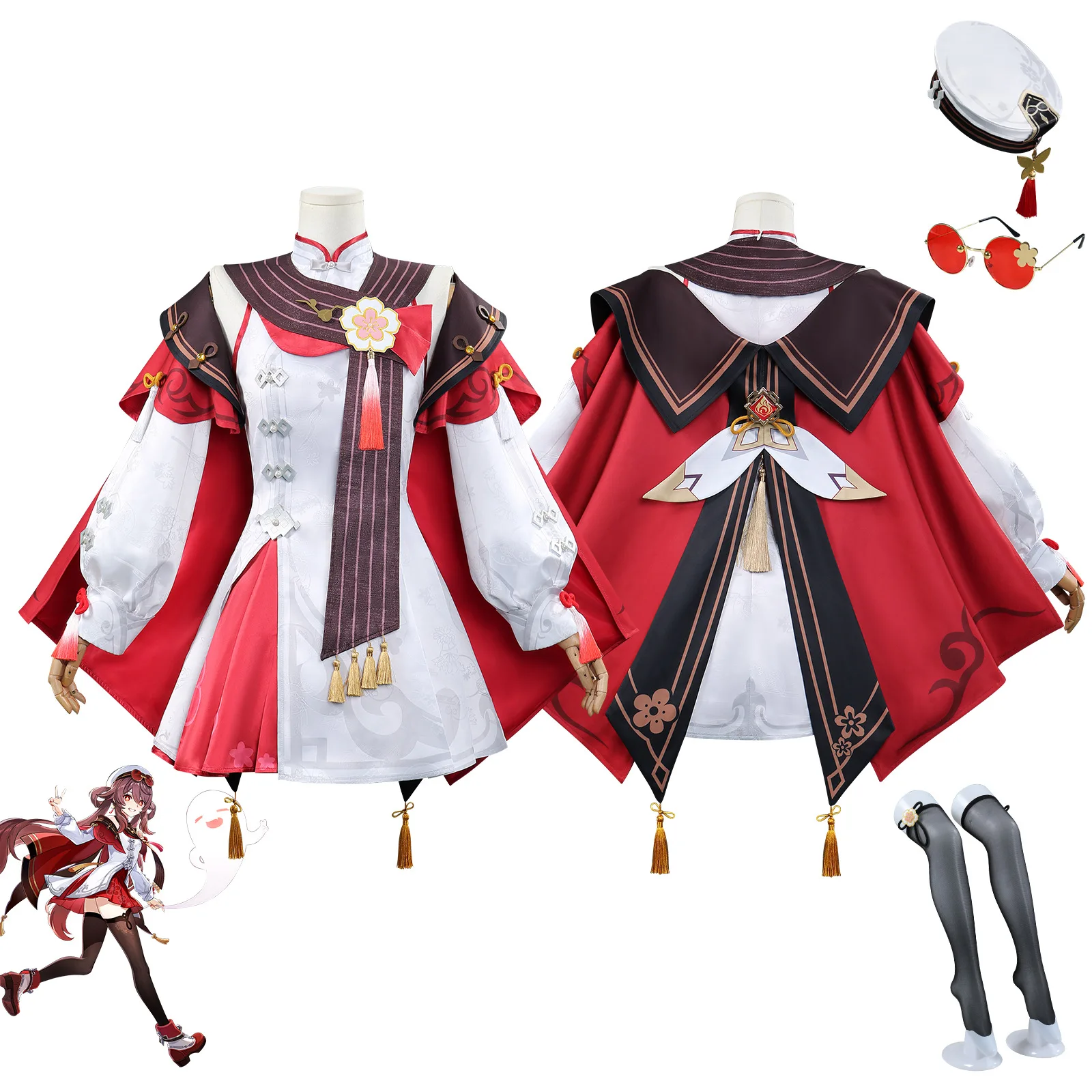Genshin Impacthai Light Festival Cos Walnut Xiangling Suki Snow Red Косплей Анимационная одежда Игра Милый костюм