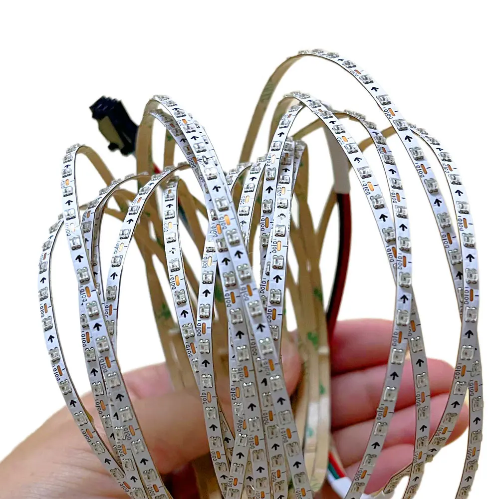 Bande LED Ultra étroite WS2812B, 2.7mm, 2020SMD, 160 diodes/m, couleur de rêve, adressable individuellement, Pixel intelligent, DC5V DV12V