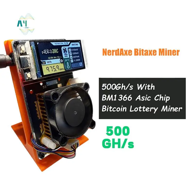 

A40Z-Upgraded Nerdaxe Nerdminer Miner 500Gh/S Solo Lottery BTC Miner BM1366 ASIC Chip Bitaxe Lottery Mining Miner