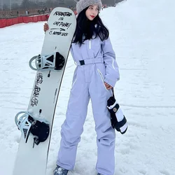 2025 Winter Skiing Suites Women Warm Ski Tracksuit Outdoor Windproof Snowboard Outfits Clothes Couple Waterproof Snow Jumpsuits