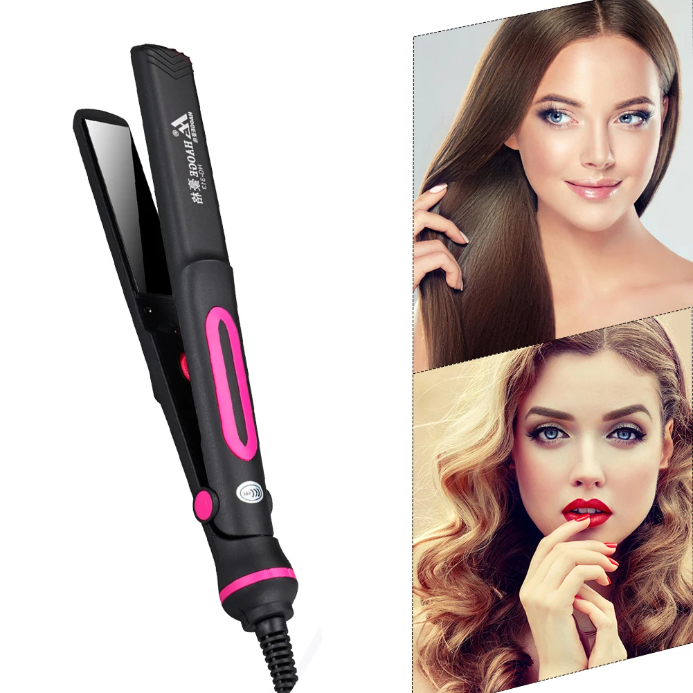 2 In 1 Portable Curling Iron Dual-Purpose Straight-Rolled Splint Scald-Proof Professional Hair Waver 220V for Student Dormitory