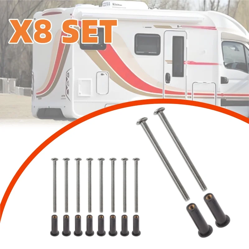 

8 Pairs M4 Rubber Grommet Fixings & 50mm Screws Sets For Rear Light Cluster RV Caravan Motorhome Parts Accessories
