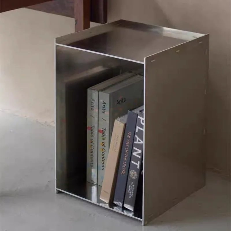 طاولة قهوة من الفولاذ المقاوم للصدأ الاسكندنافية، طاولات جانبية بسيطة، متعددة الوظائف، منضدة حديثة، أثاث منضدة فاخر وبسيط #1