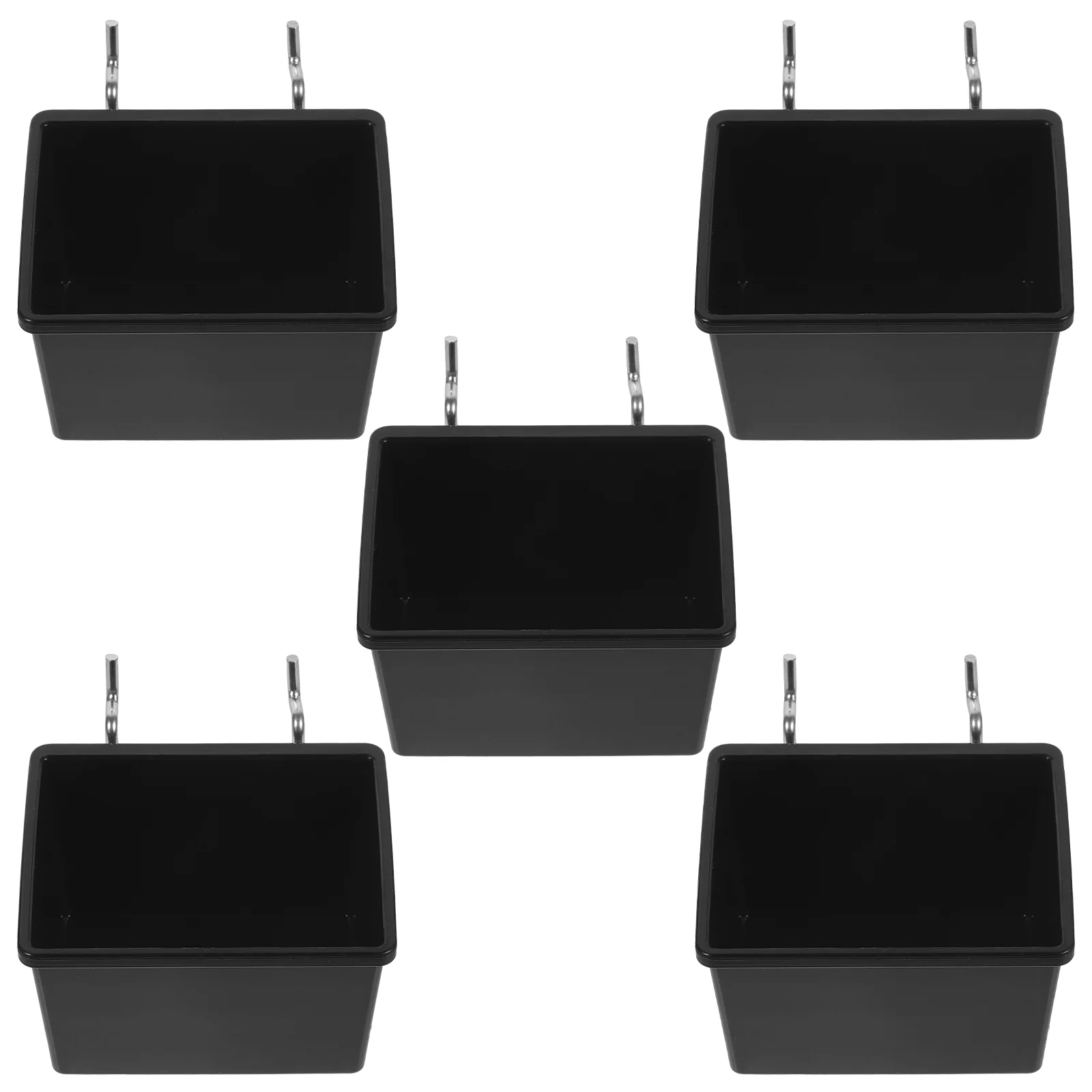 5 Pcs Parts Storage Box Crate Pegboard Holder Bins Tool Basket Garage Abs Wall Organizer Office Organiser Shop