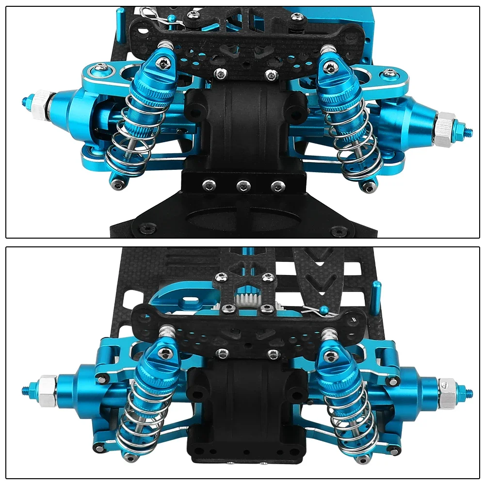 Metal Alloy & Carbon Fiber Frame Chassis with Shock Absorbers Belt Drive For Tamiya TT01 TT-01 1/10 RC Car Upgraded Parts