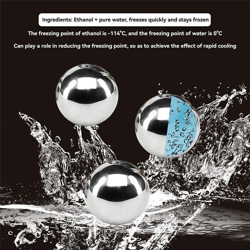 ABNL Stainless Steel Ice Hockey (Diameter 25Mm) Ice Hockey Metal Ice Bar Ice Cream Stone