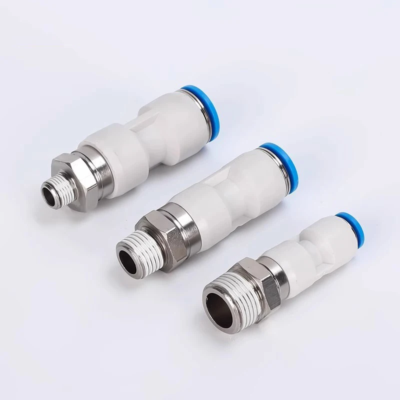 Pneumatic Swivel Fittings Rotary Connectors Air Hose 6/8/10/12mm BSPT MaleThread M5 1/4 1/2 High Speed Revolute Quick Coupling